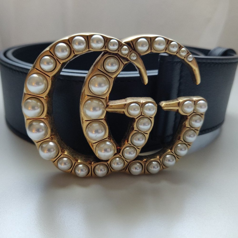 women's gucci belt pearl marmont like new with packaging